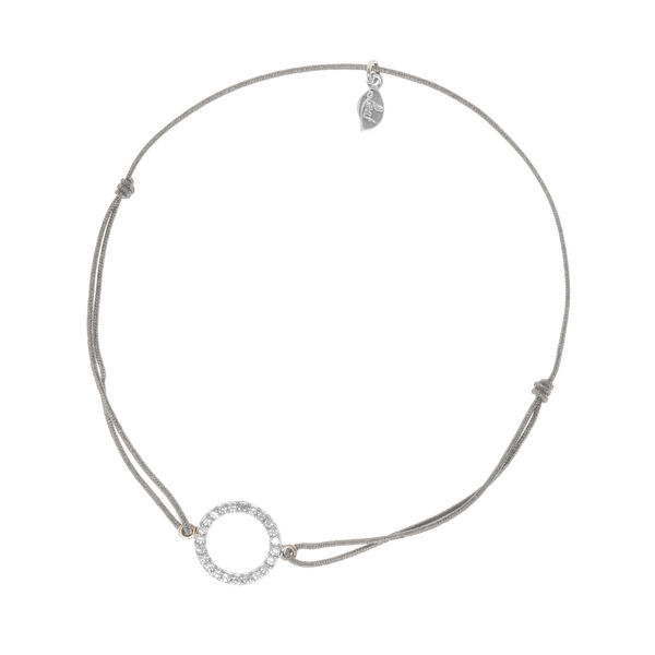 Glcksarmbndchen Circle Zirkonia, Silber, Grau