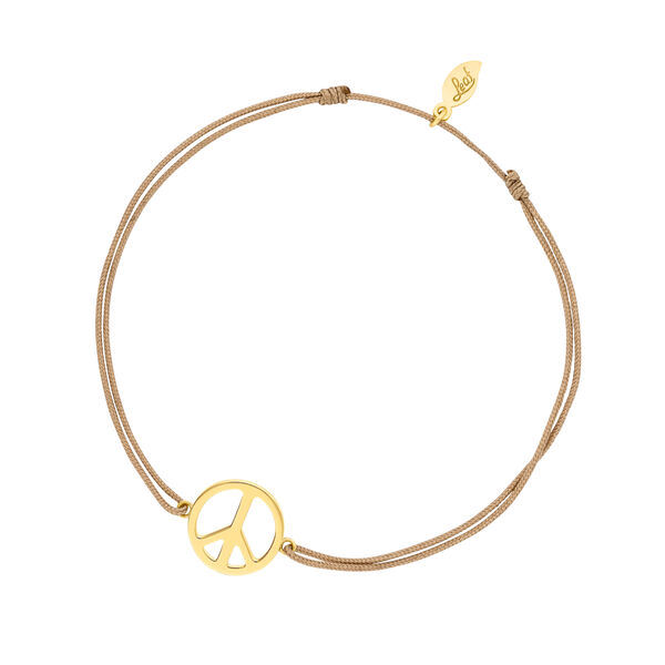 Glcksarmband PEACE, 18 K Gelbgold vegoldet, Beige