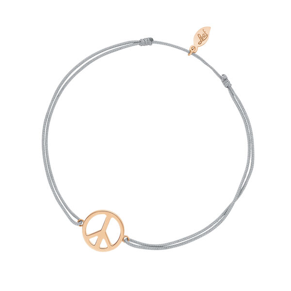 Glcksarmband PEACE, 18 K Rosegold vegoldet, Grau