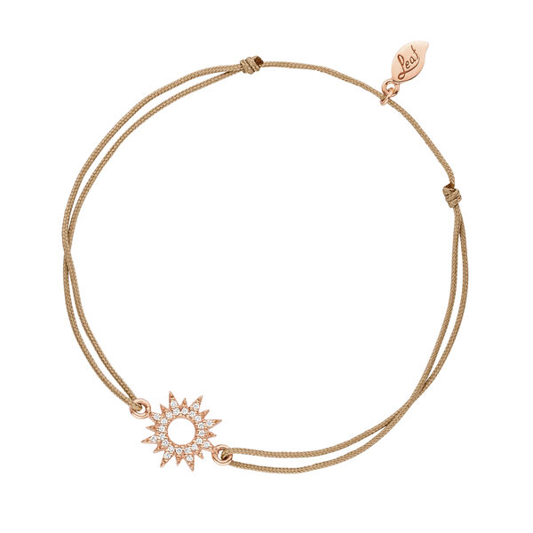 Glcksarmband SPARKLING SUN, 18 K Rosegold vergoldet, Beige