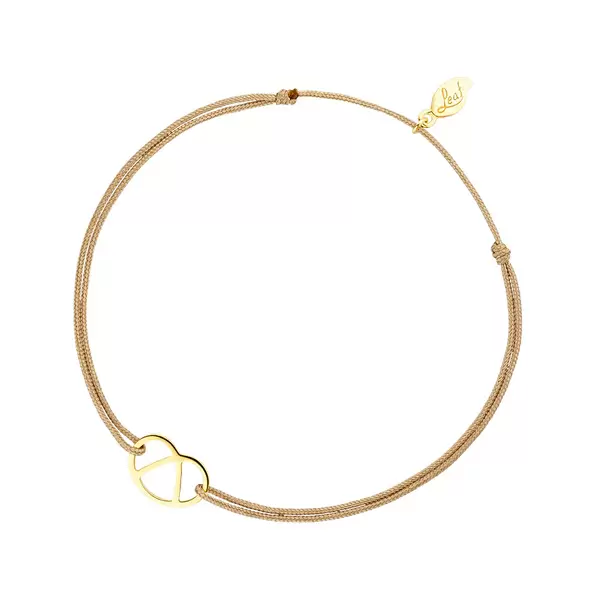 Leaf Jewelry Glücksbändchen "Brezn", 18 K Gelbgold vergoldet, Beige