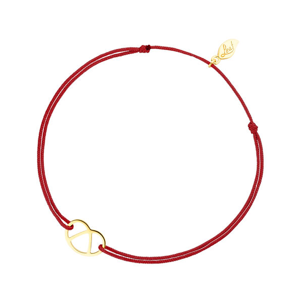 Glcksbndchen Brezn, 18 K Gelbgold vergoldet, Rot