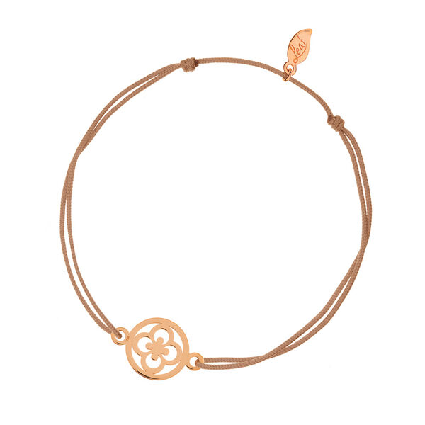 Glcksbndchen Clover, 14 K Rosegold, Beige