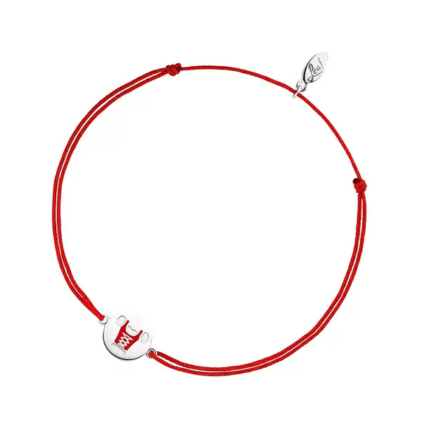 Leaf Jewelry Glücksbändchen "Dirndl", 925 Sterlingsilber, Rot