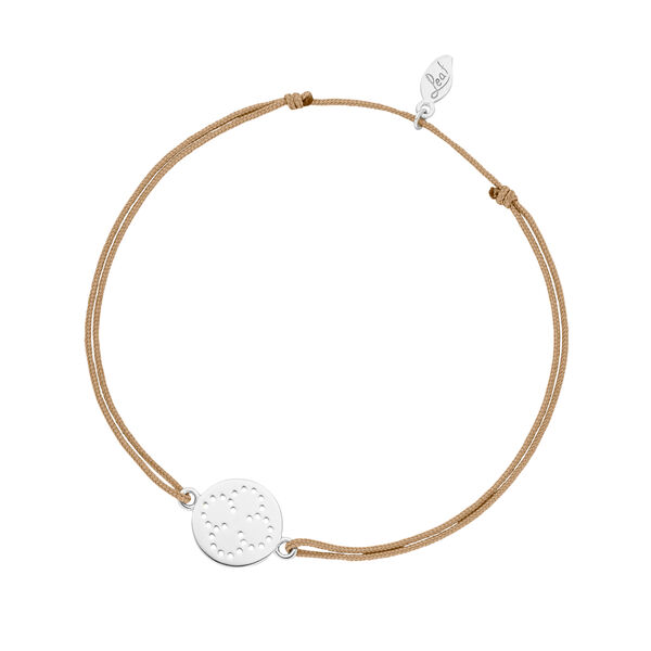 Glcksbndchen Disc CLOVER, Silber, Beige