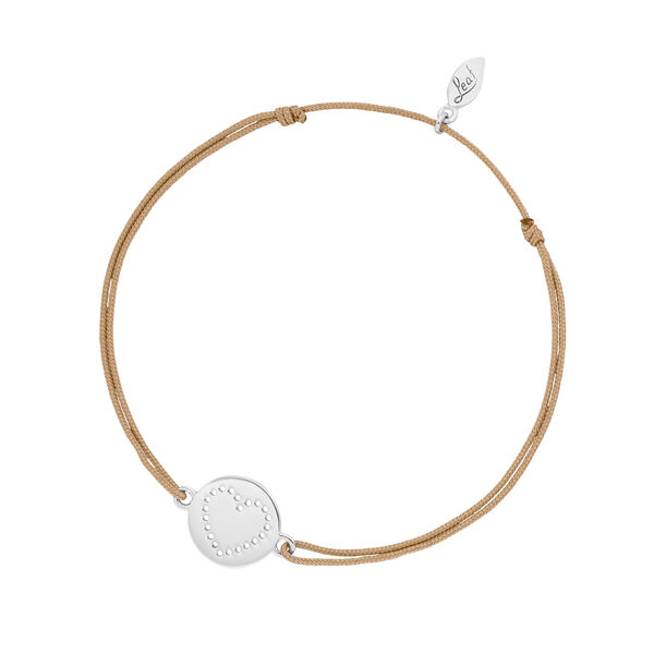 Glcksbndchen Disc HEART, Silber, Beige