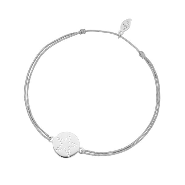 Glcksbndchen For Kids Disc STAR, 925 Sterlingsilber, grau, Kids