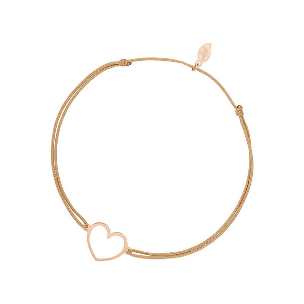 Glcksbndchen GENTLE HEART, 14 K Rosegold, Beige