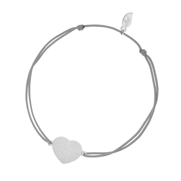 Glcksbndchen Heart-Disc, matt, Silber, grau