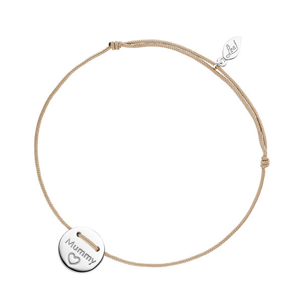 Glcksbndchen Mummy, 925 Sterlingsilber, Beige