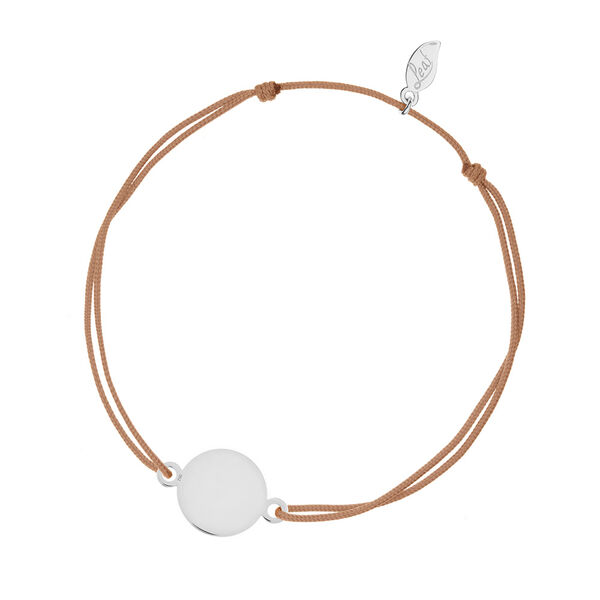 Glcksbndchen Plate, 14 K Weigold, Beige