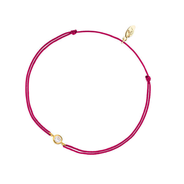 Glcksbndchen Pure, 18 K Gelbgold vergoldet, Fuchsia