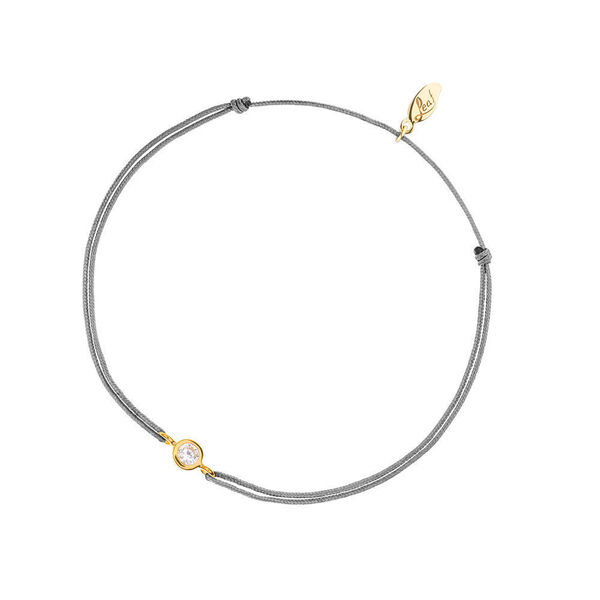 Glcksbndchen Pure, 18 K Gelbgold vergoldet, Grau