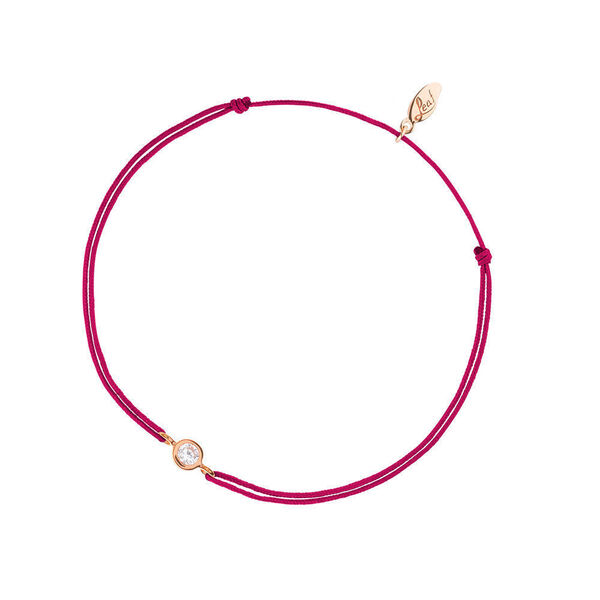 Gl�cksb�ndchen Pure, 18 K Rosegold vergoldet, Fuchsia