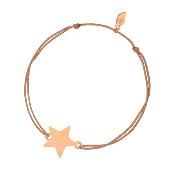 Glcksbndchen Star-Disc, matt, Rosbgold vergoldet , Beige