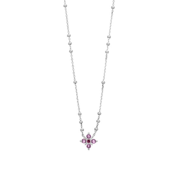 Halskette BLOOM, Amethyst/Rhodolith, 925 Sterlingsilber
