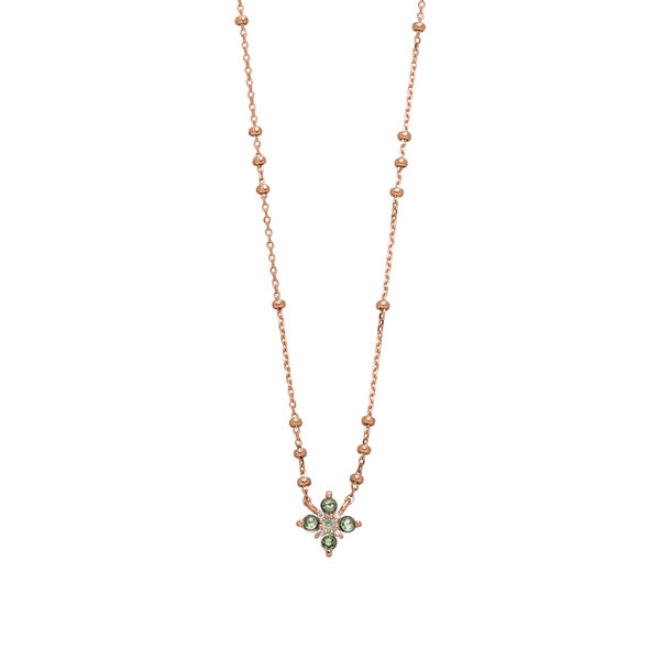 Halskette BLOOM, Labradorit/Aventurin, 18 Karat Rosegold vergoldet