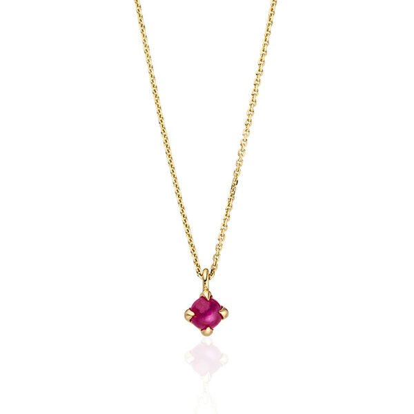 Halskette Cabochon, Rubin, 14 Karat Gelbgold