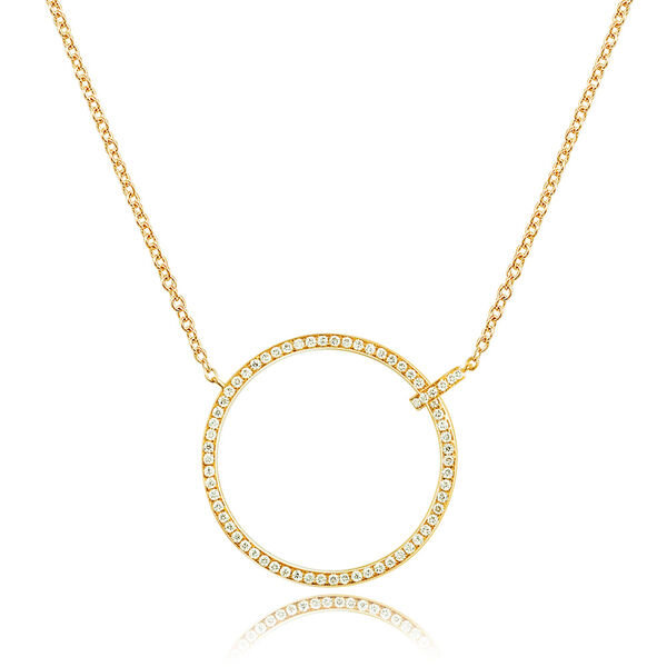 Halskette Circle Gro mit Diamanten, 18 Karat Gelbgold