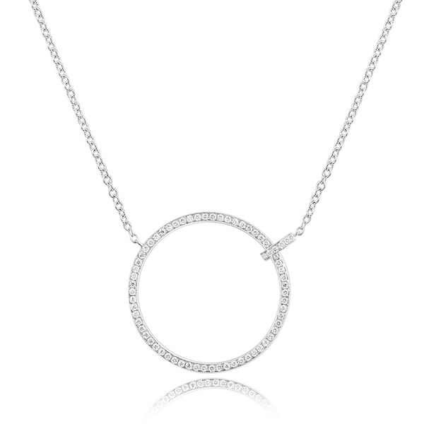 Halskette Circle Gro mit Diamanten, 18 Karat Weigold