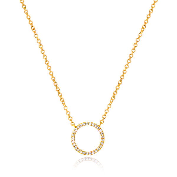 Halskette Circle mit Diamanten, 18 K Gelbgold