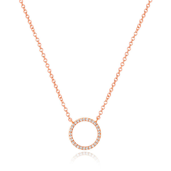 Halskette Circle mit Diamanten, 18 K Rosgold