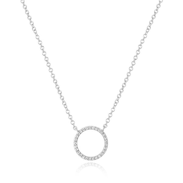 Halskette Circle mit Diamanten, 18 K Weissgold