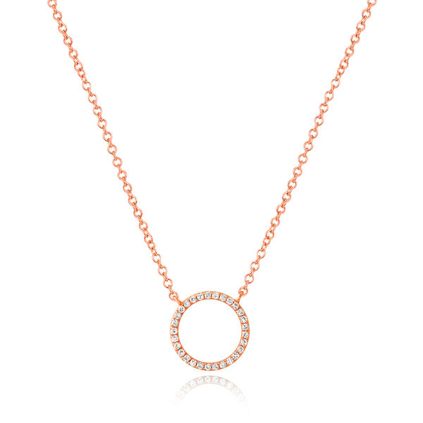 Halskette Circle mit Diamanten, 18 Karat Rosegold