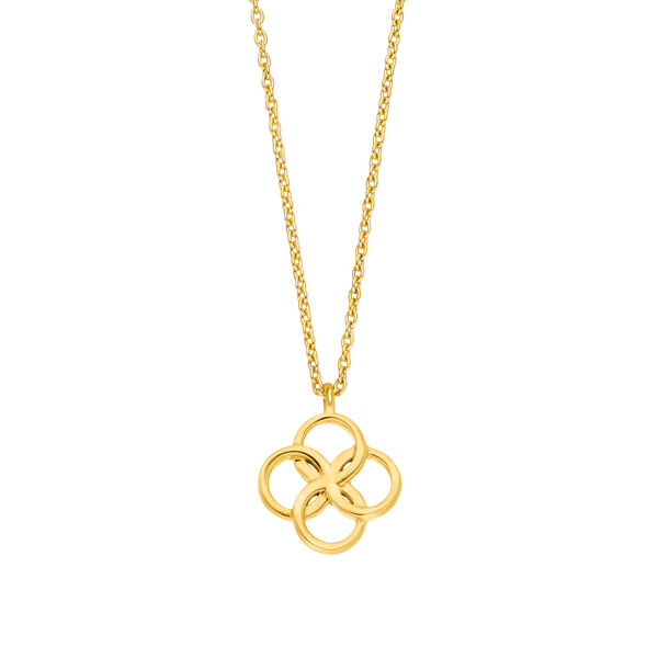 Halskette Clover Charm, 18 Karat Gelbgold vergoldet
