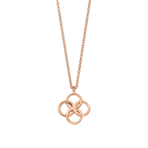 Halskette Clover Charm, 18 Karat Rosegold vergoldet