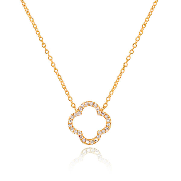 Halskette Clover mit Diamanten, 18 K Gelbgold