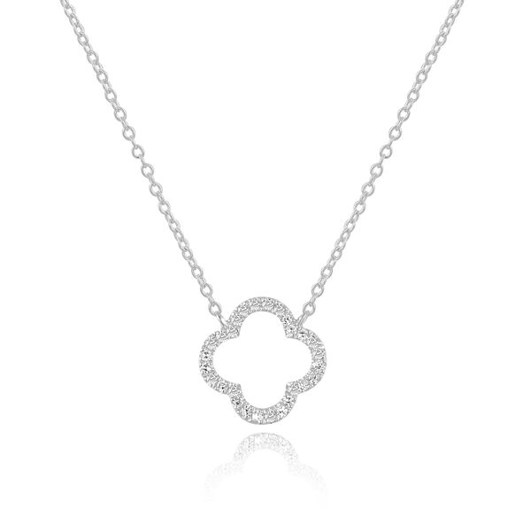 Halskette Clover mit Diamanten, 18 K Weissgold