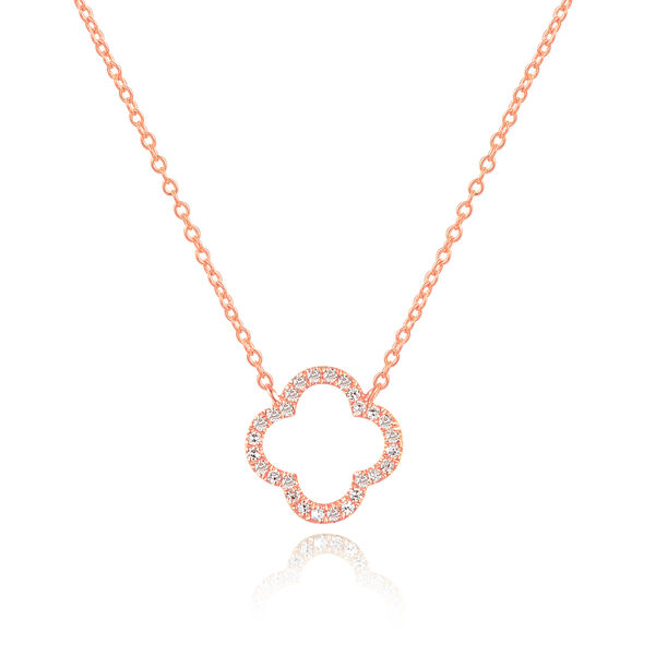 Halskette Clover mit Diamanten, 18 Karat Rosegold