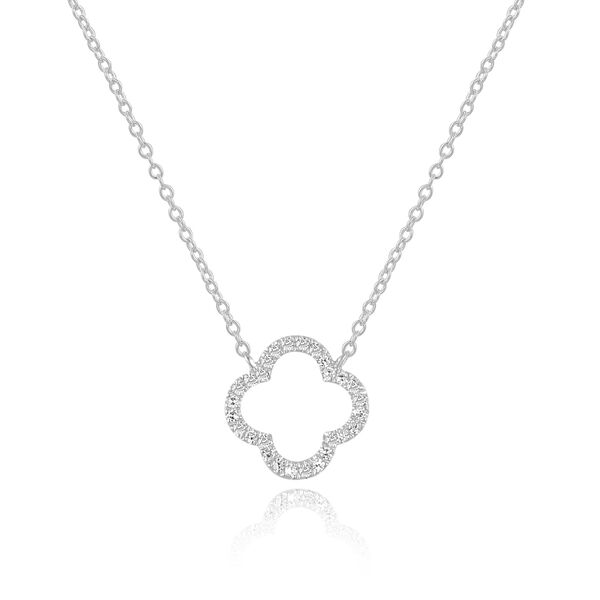 Halskette Clover mit Diamanten, 18 Karat Weigold