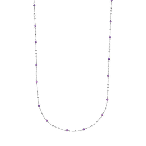 Halskette Flying Gems, Amethyst, 90cm, 925 Sterlingsilber