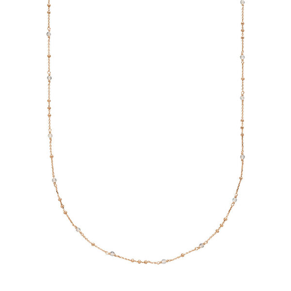 Halskette Flying Gems, Labradorit, 90cm, 18 K Rosegold vergoldet