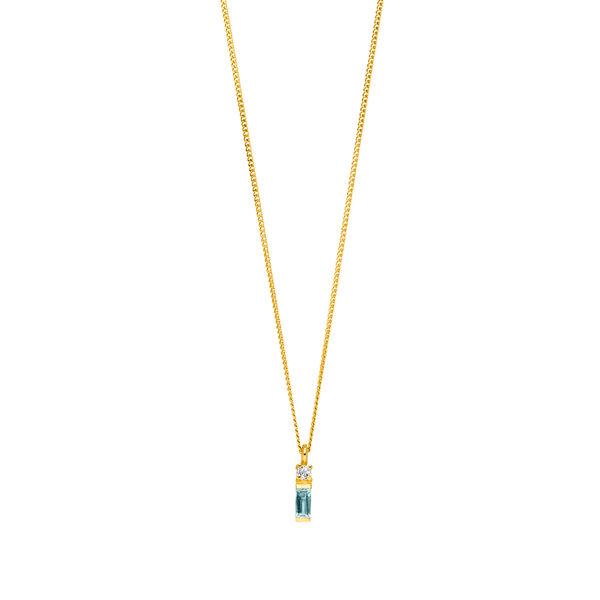 Halskette Glamour, Blue/White Topas, 18 Karat Gelbgold vergoldet