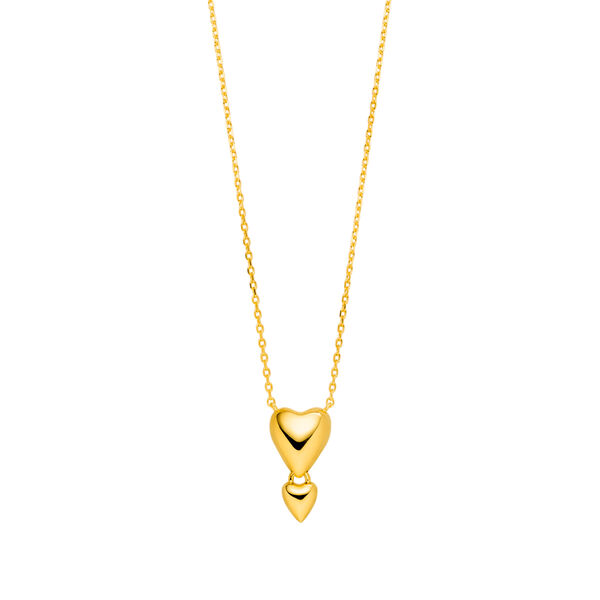 Halskette Heart Drops, 18 Karat Gelbgold vergoldet