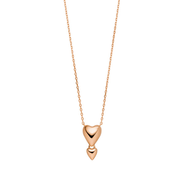 Halskette Heart Drops, 18 Karat Rosegold vergoldet