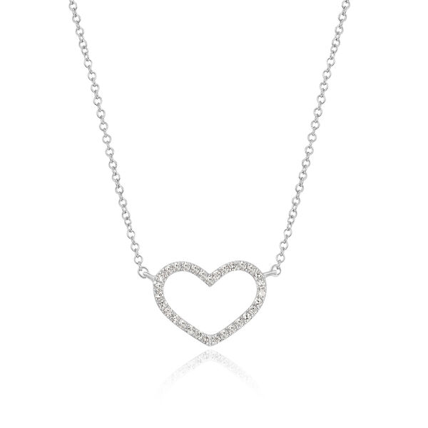 Halskette Heart mit Diamanten, 18 K Weissgold