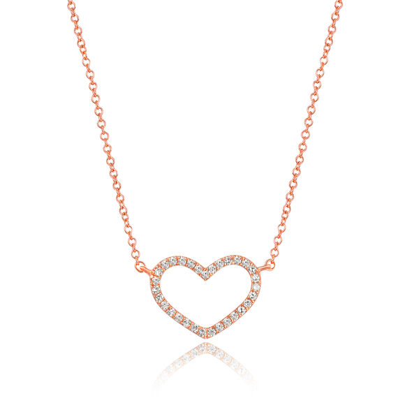Halskette Heart mit Diamanten, 18 Karat Rosegold