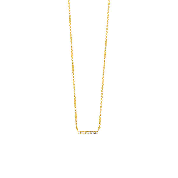 Halskette Horizontal Bar, Diamant, 14 K Gelbgold