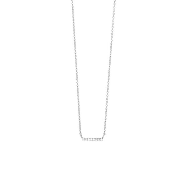 Halskette Horizontal Bar, Diamant, 14 K Weigold