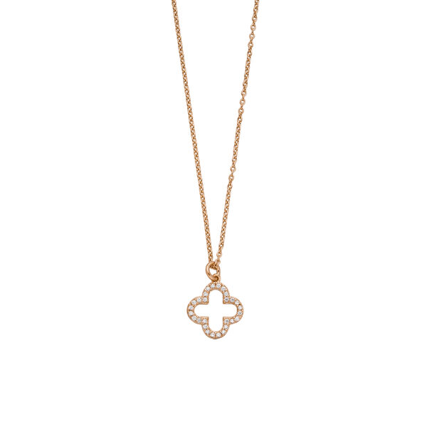 Halskette Kleeblatt, 18 Karat Rosegold vergoldet