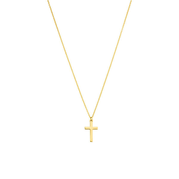 Halskette Kreuz, 14 K Gelbgold