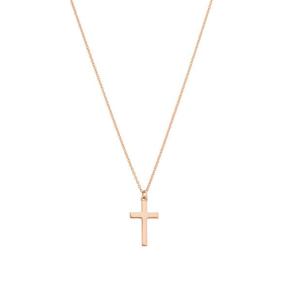 Halskette Kreuz, 14 K Rosegold