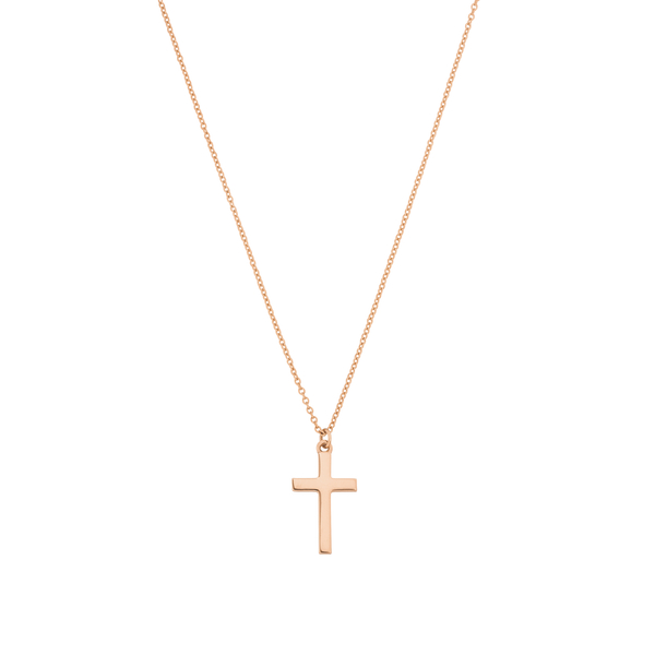 Leaf Jewelry Halskette Kreuz, 14 K Rosegold