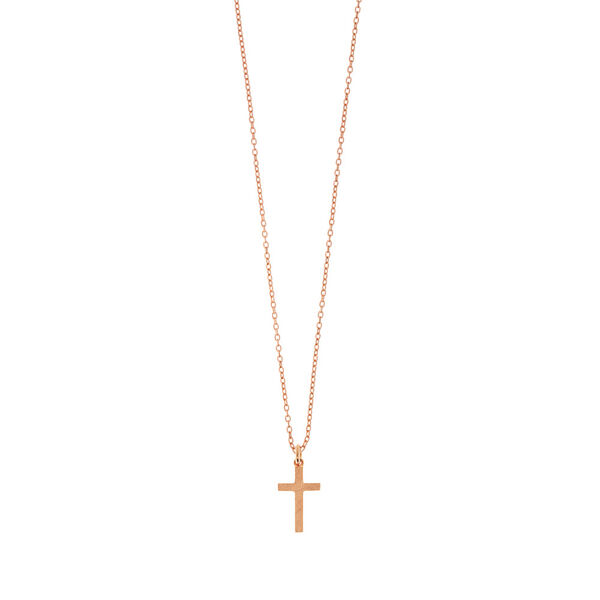 Halskette Kreuz, 18 Karat Rosegold vergoldet