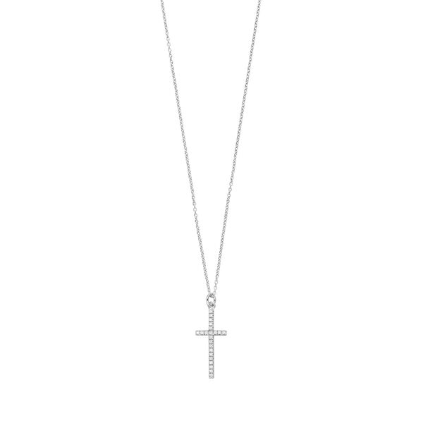 Halskette Kreuz mit Zirkonia, 925 Sterlingsilber