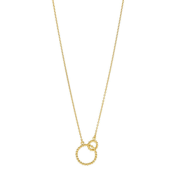 Halskette Kugelring double, 45cm, 18 Karat Gelbgold vergoldet